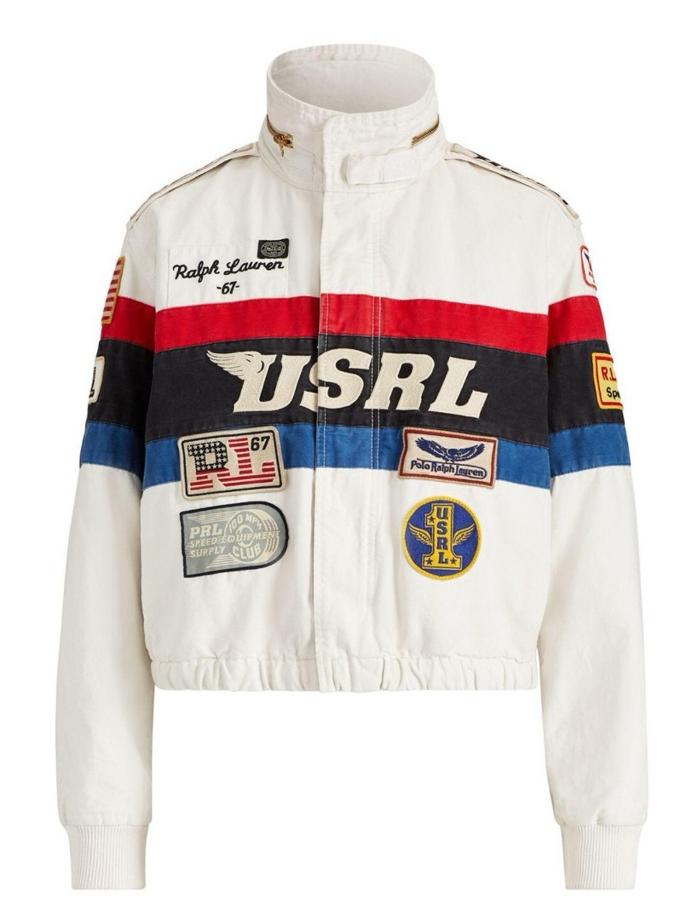 Polo Ralph Lauren Vintage Canvas Racing Jacket White Rare Size XL